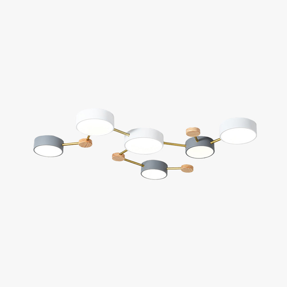 Arisha Modern LED Ceiling Light Acrylic Log Living Room Bedroom White Grey - Lamp Copper