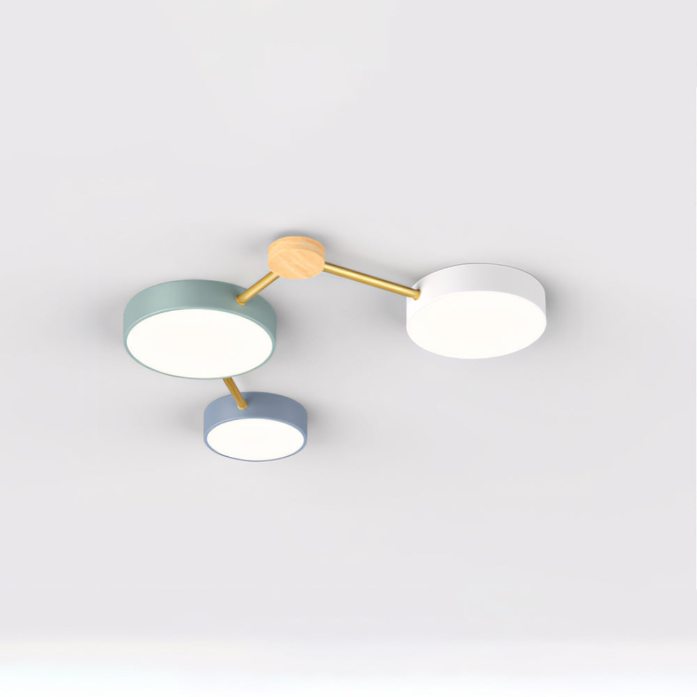 Arisha Modern LED Ceiling Light Acrylic Log Living Room Bedroom White Grey - Lamp Copper