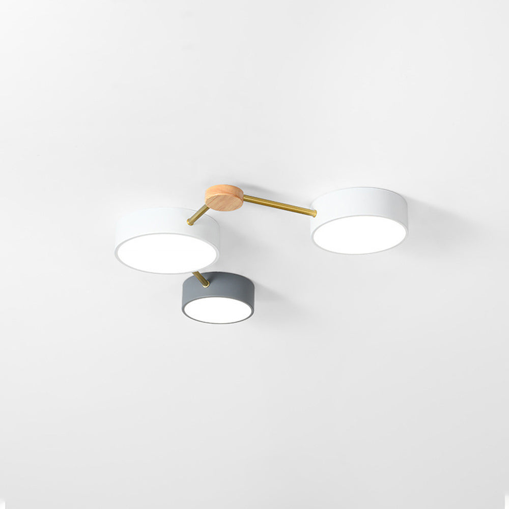 Arisha Modern LED Ceiling Light Acrylic Log Living Room Bedroom White Grey - Lamp Copper