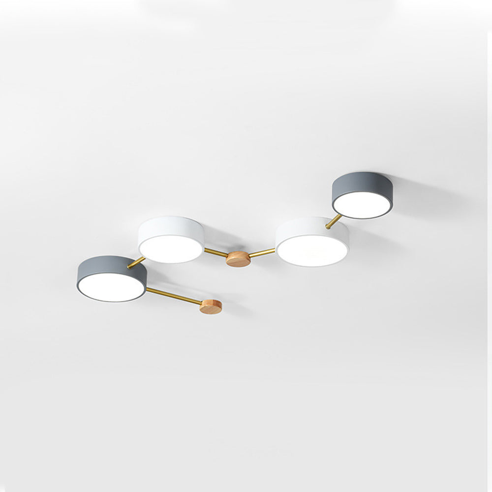 Arisha Modern LED Ceiling Light Acrylic Log Living Room Bedroom White Grey - Lamp Copper