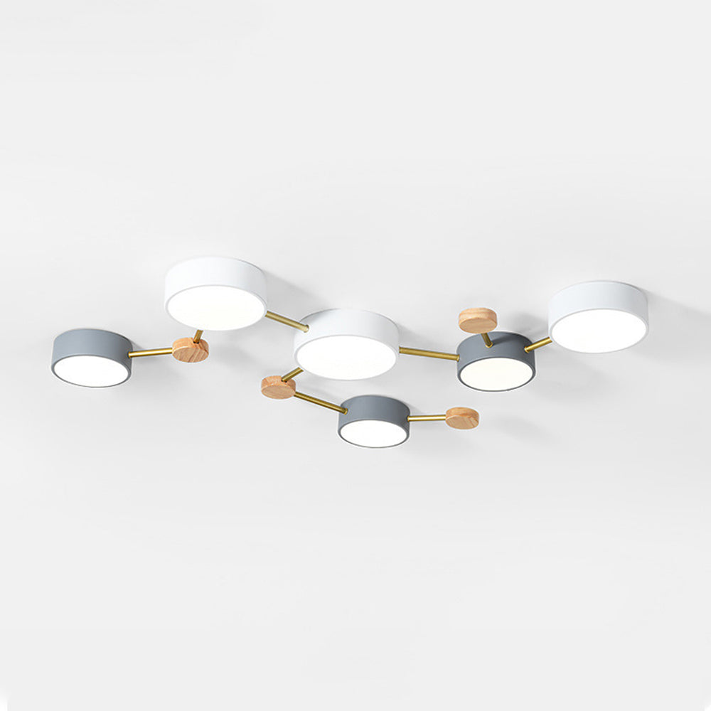 Arisha Modern LED Ceiling Light Acrylic Log Living Room Bedroom White Grey - Lamp Copper