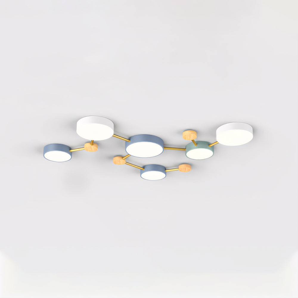 Arisha Modern LED Ceiling Light Acrylic Log Living Room Bedroom White Grey - Lamp Copper