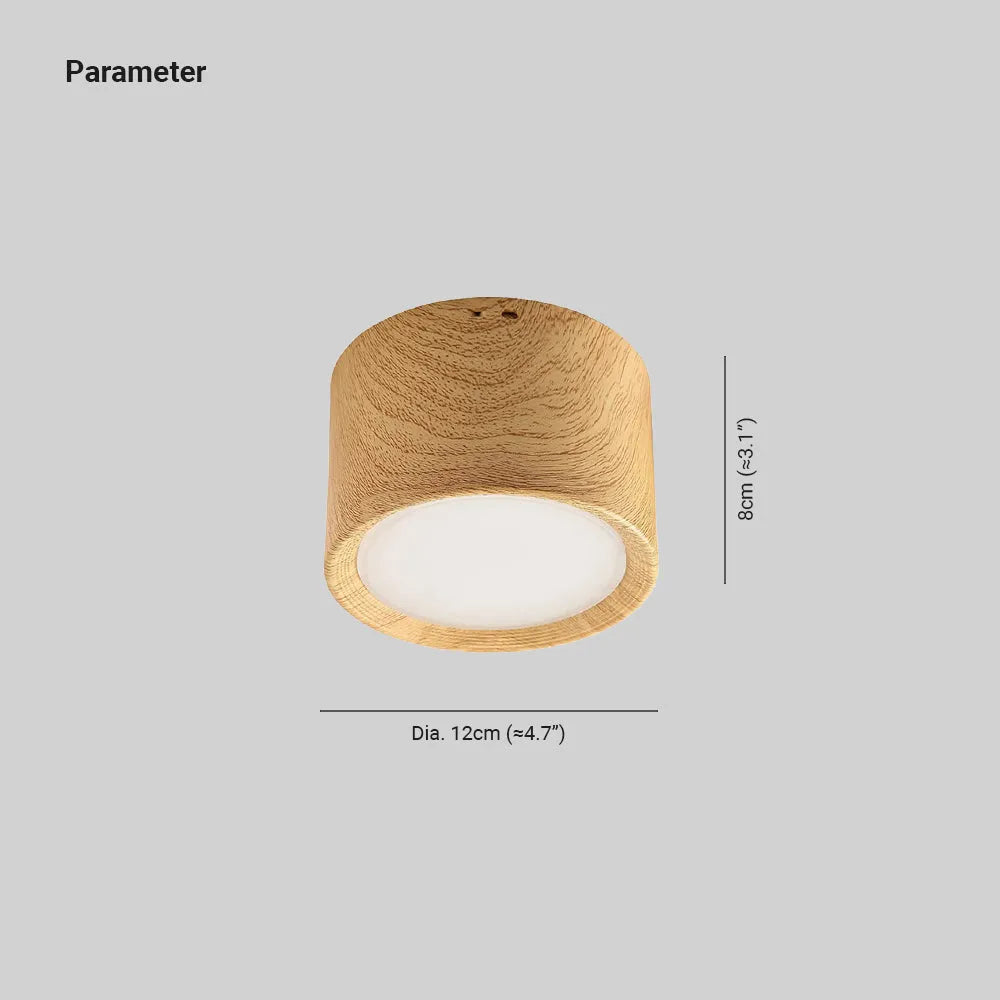 Arisha Modern Round Flush Mount Ceiling Light, Wood/Black, Living Room - Lamp Copper