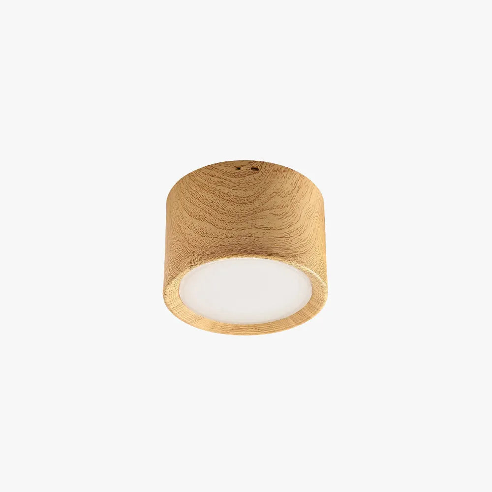 Arisha Modern Round Flush Mount Ceiling Light, Wood/Black, Living Room - Lamp Copper