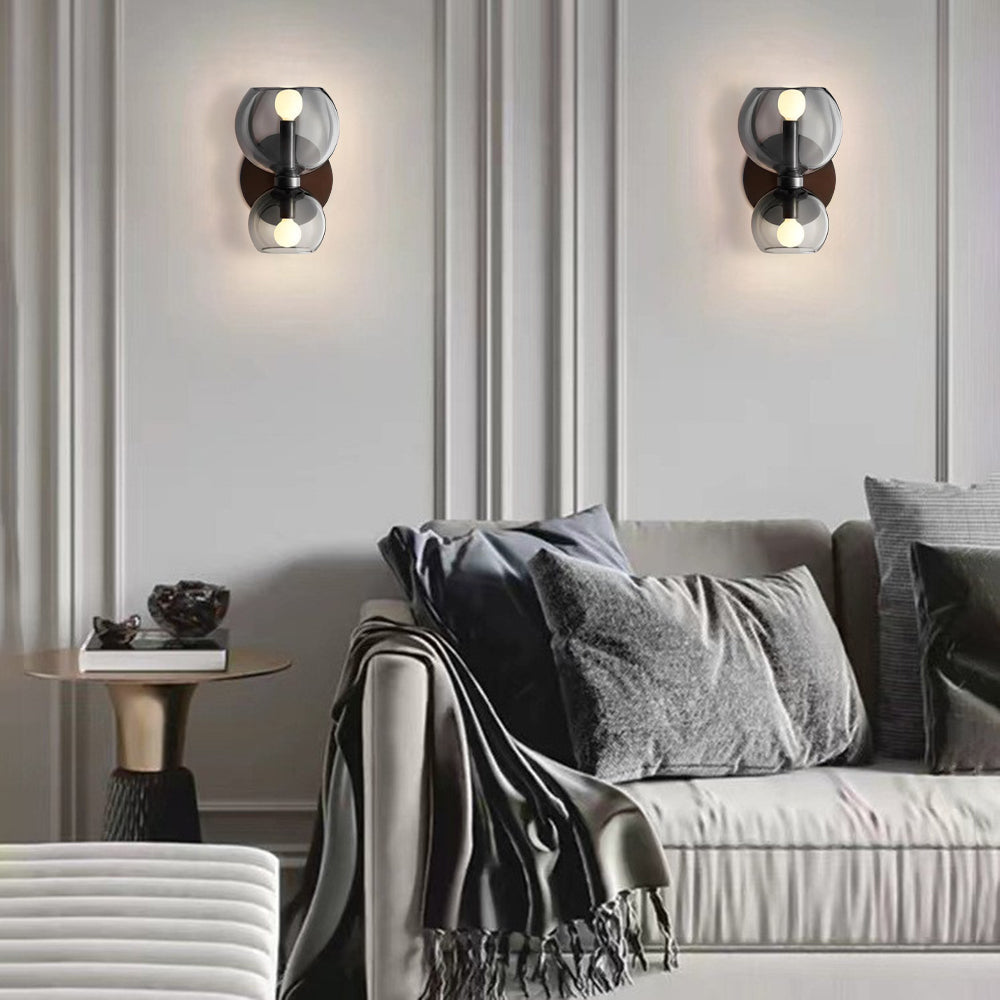 Valentina Modern Hourglass LED Wall Lamp Metal/Glass White Living Room - Lamp Copper