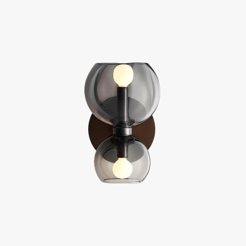 Valentina Modern Hourglass LED Wall Lamp Metal/Glass White Living Room - Lamp Copper
