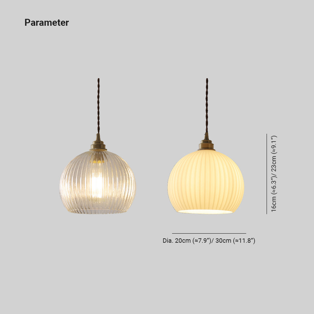 Valentina Minimalist Sphere Metal/Glass LED Pendant Light White/Transparent - Lamp Copper