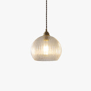Valentina Minimalist Sphere Metal/Glass LED Pendant Light White/Transparent - Lamp Copper