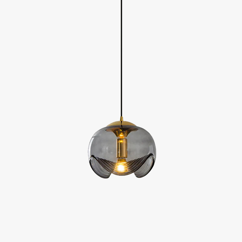 Valentina Design LED Globe Pendant Light Black Glass Bar Counter - Lamp Copper