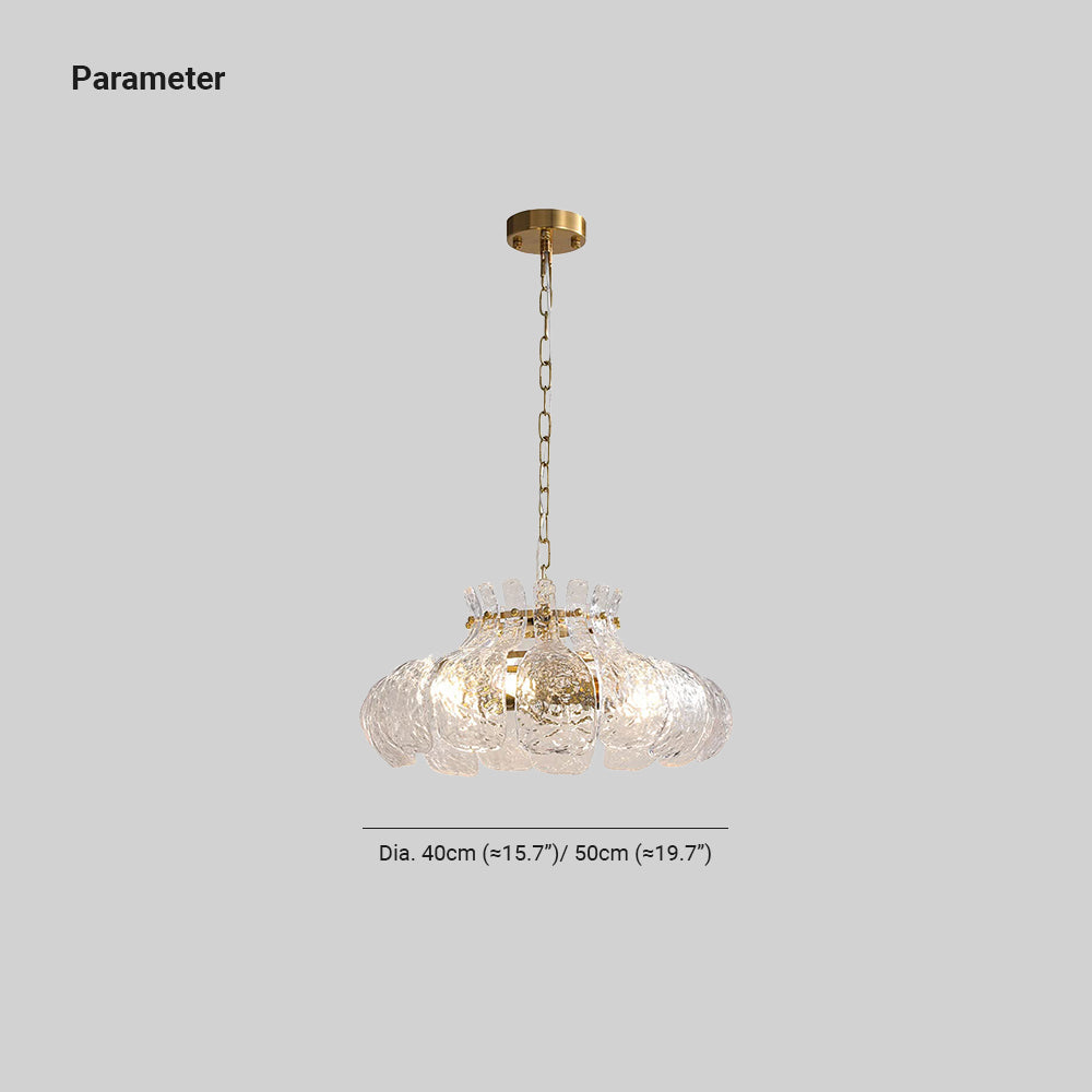 Arisha Modern Pear Shaped Chandelier Ice Melting Glass Bedroom - Lamp Copper