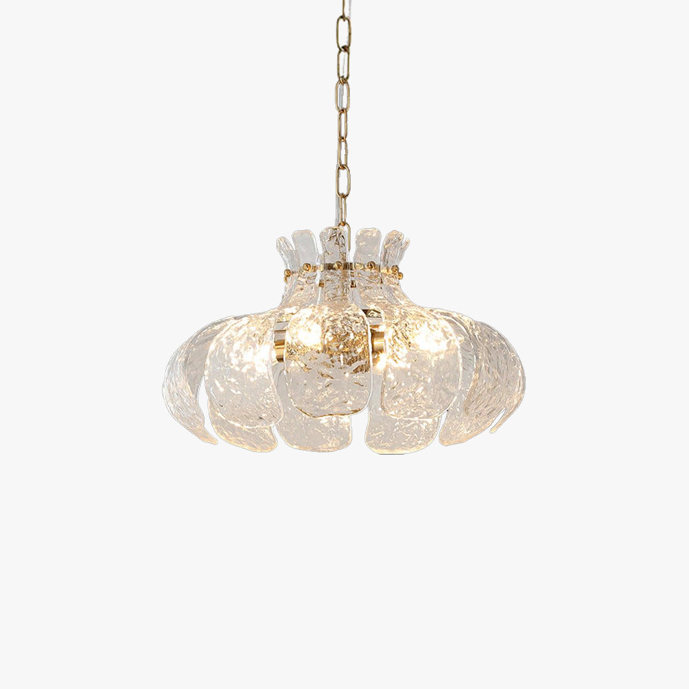 Arisha Modern Pear Shaped Chandelier Ice Melting Glass Bedroom - Lamp Copper