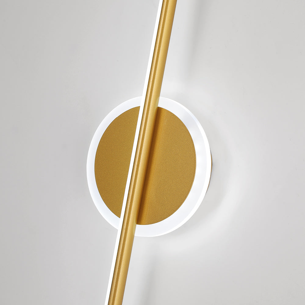 Arisha LED Linear Mirror Front Vanity Wall Lamp, Black/Gold - Lamp Copper