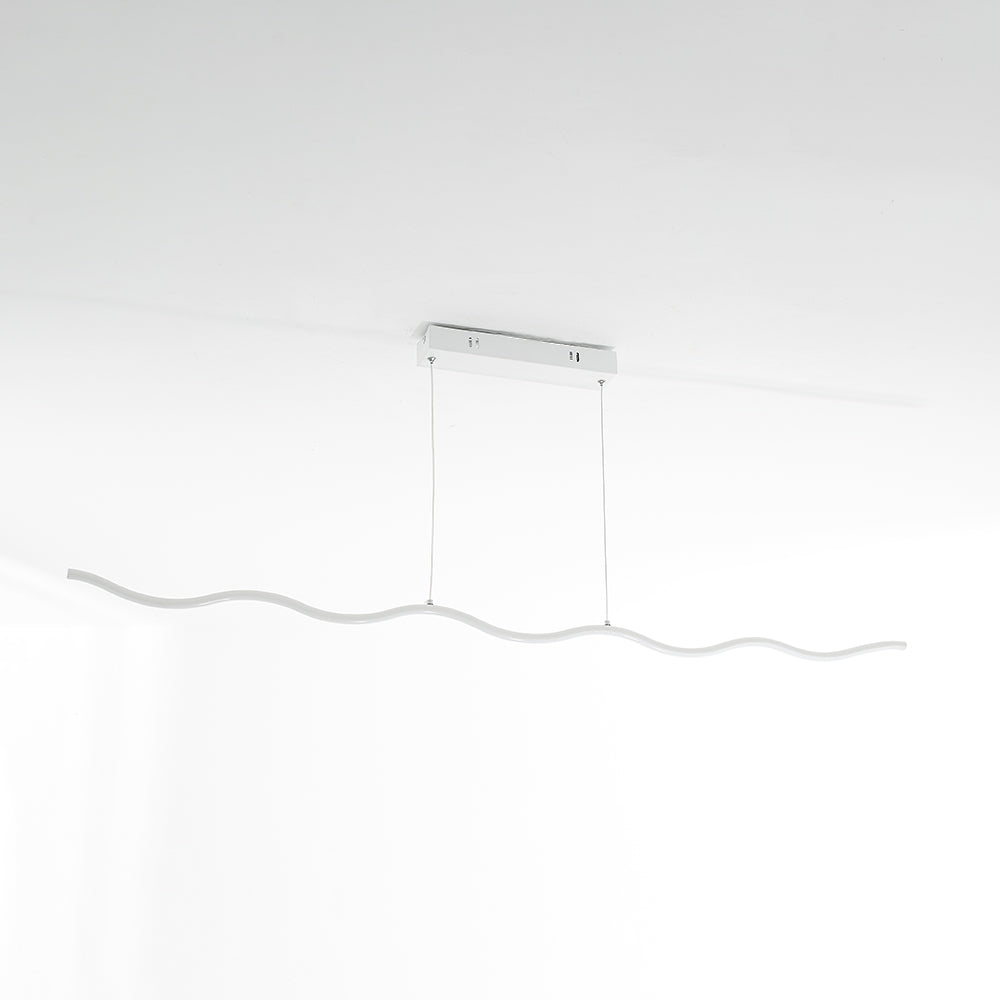 Arisha Wave Linear Pendant Light, Black/White - Lamp Copper