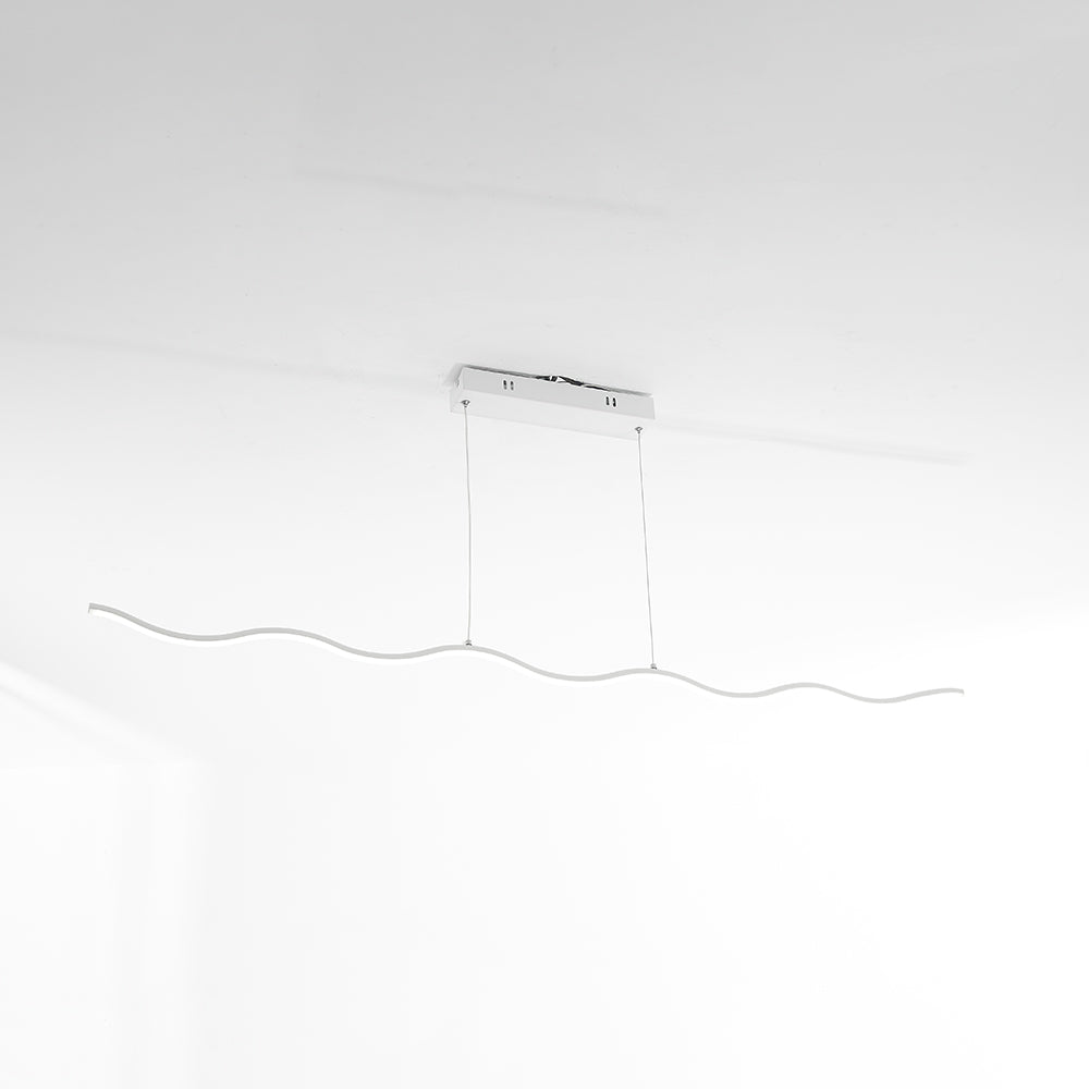 Arisha Wave Linear Pendant Light, Black/White - Lamp Copper