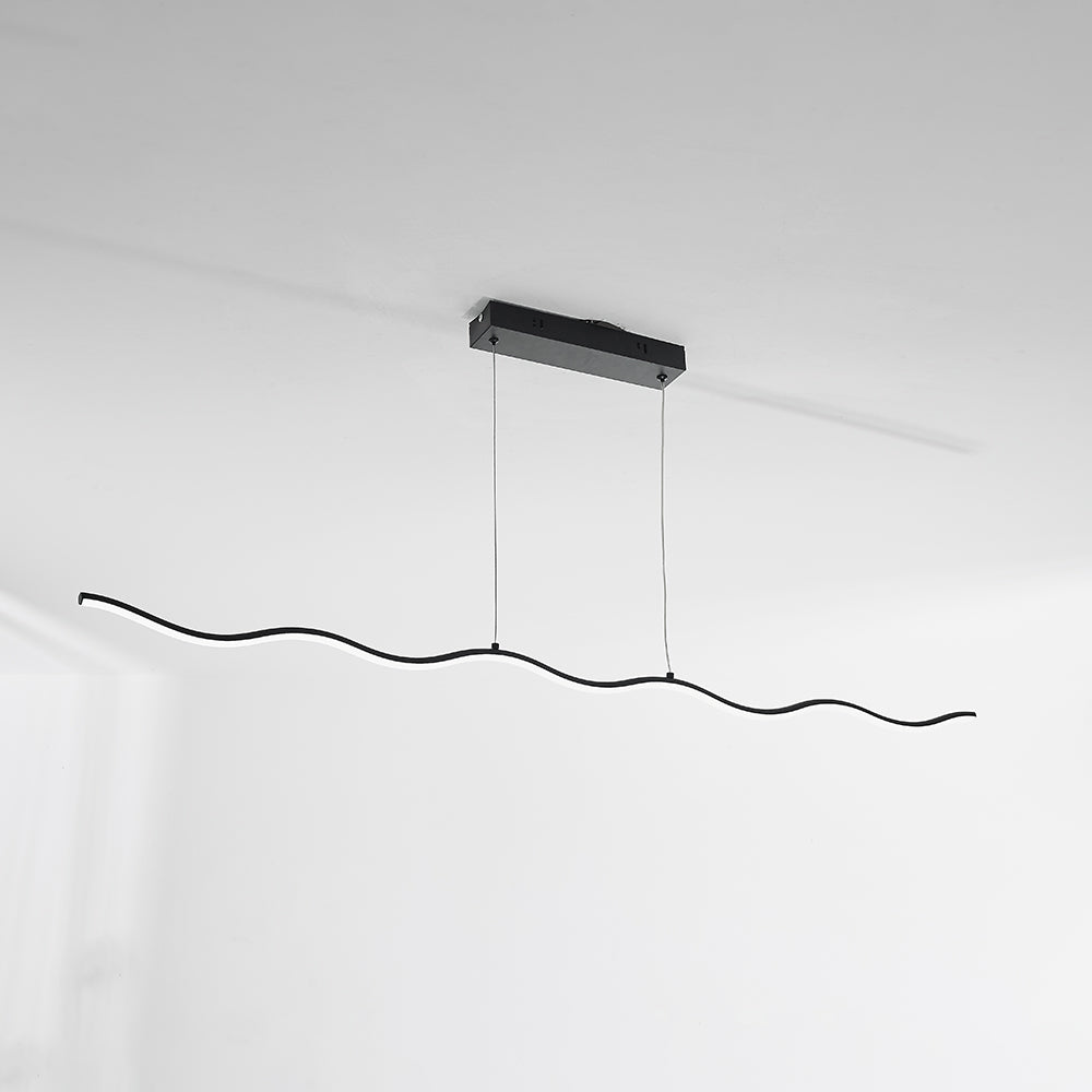 Arisha Wave Linear Pendant Light, Black/White - Lamp Copper