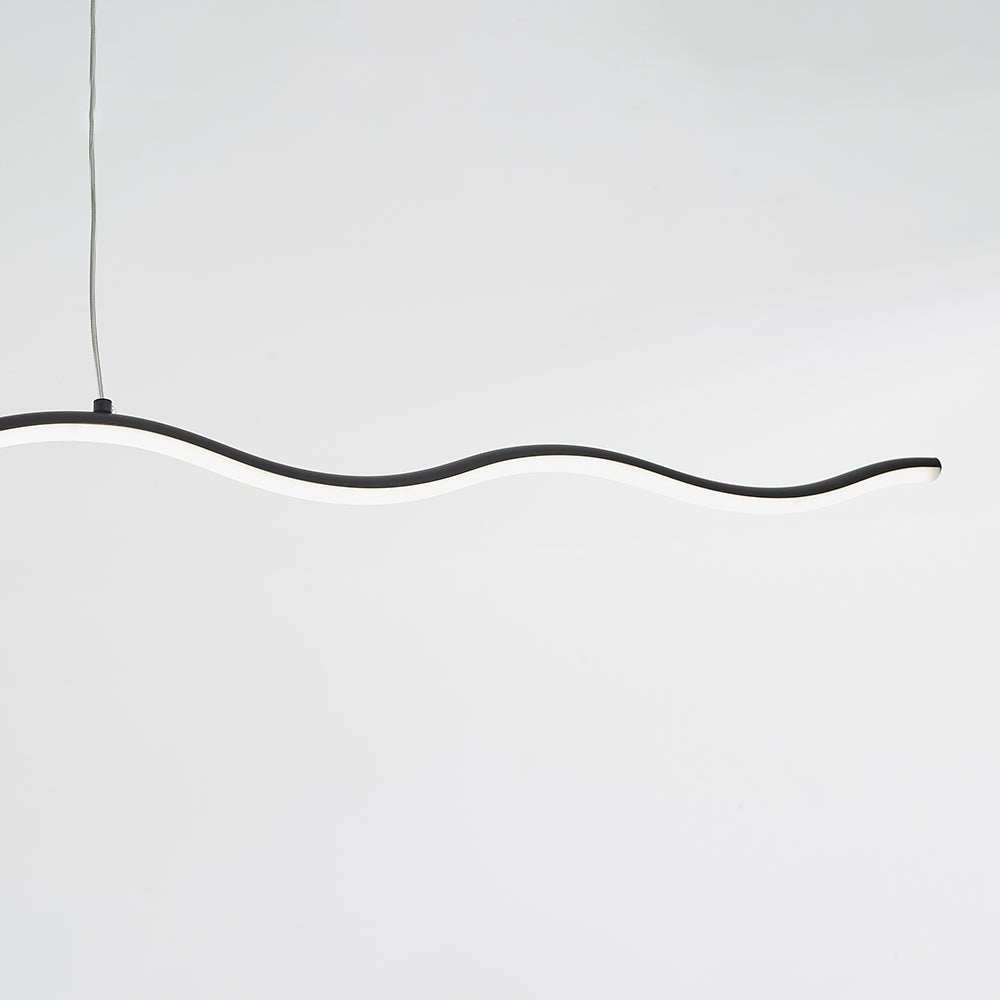 Arisha Wave Linear Pendant Light, Black/White - Lamp Copper