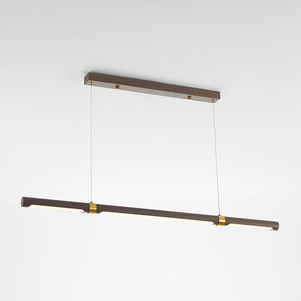 Muto Modern Minimalist Pendant Light, Metal Water Transfer Wood - Lamp Copper