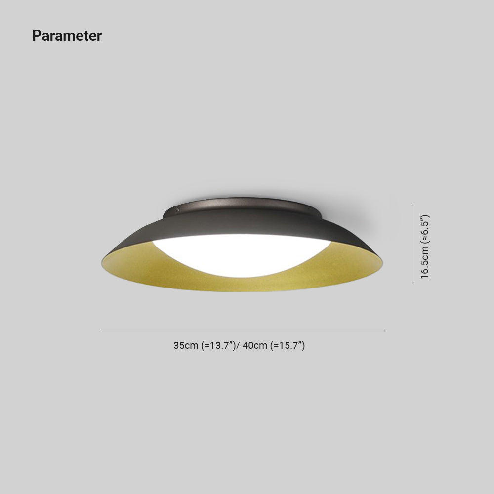 Arisha Round Metal Flush Mount Ceiling Light, Brass - Lamp Copper