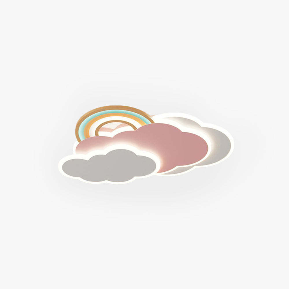 Aria Modern Cloud/Rainbow Flush Mount Ceiling Light Pink/White - Lamp Copper