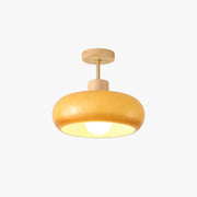 Valentina Flush Mount Ceiling Light Cup Minimalist Wood/Glass White/Orange - Lamp Copper