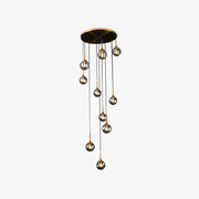 Valentina Modern Spiral Ball Glass Staircase Chandelier - Lamp Copper