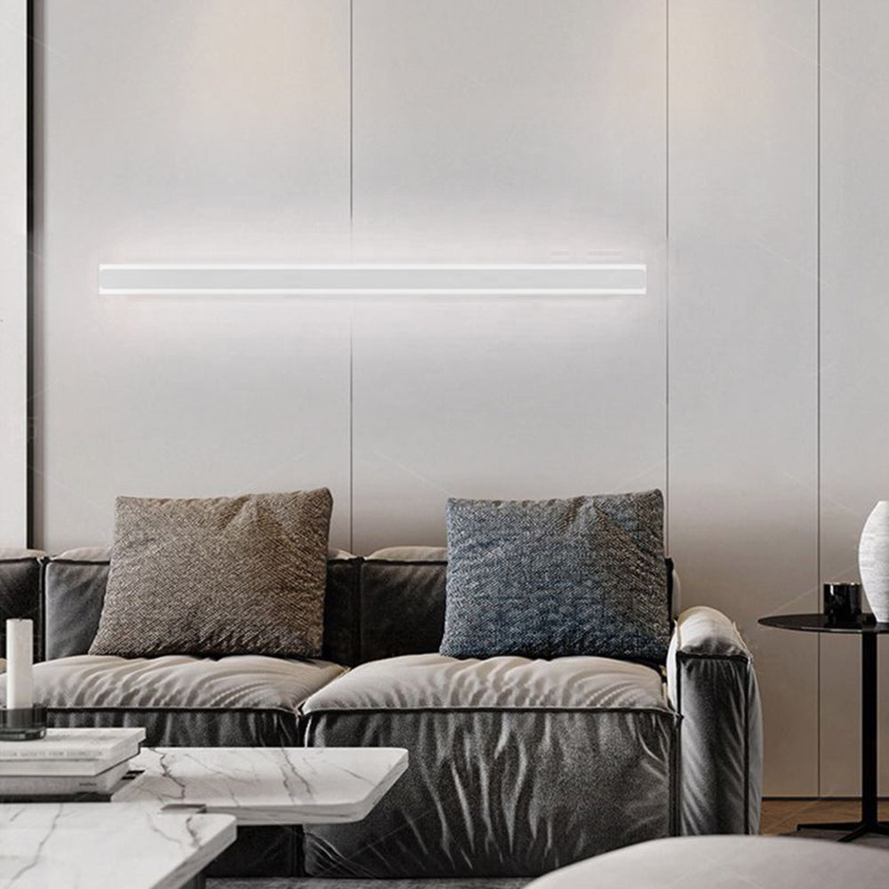 Gravo Minimalist Linear Metal/Acrylic Wall Lamp, Gold/Black/White - Lamp Copper