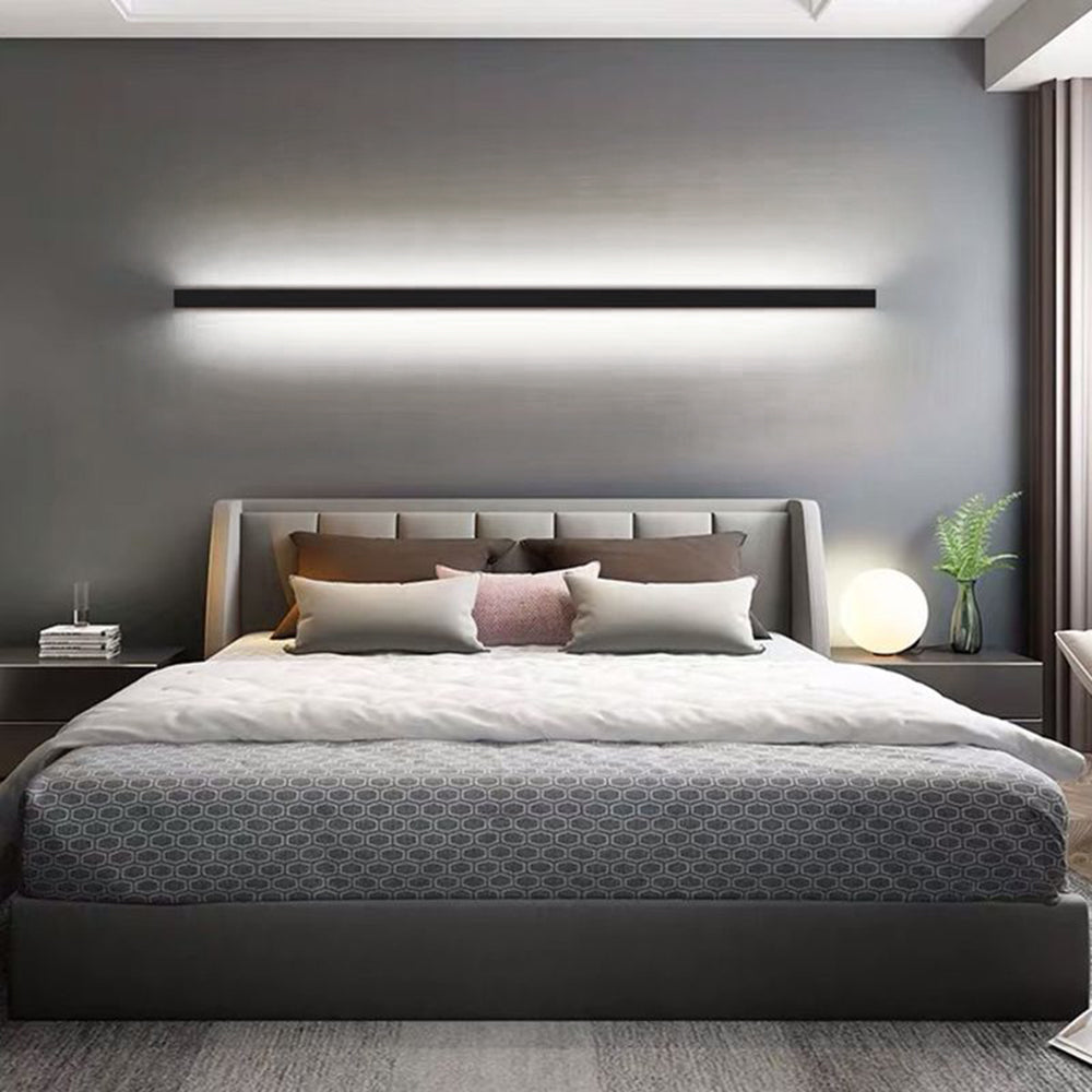 Gravo Minimalist Linear Metal/Acrylic Wall Lamp, Gold/Black/White - Lamp Copper