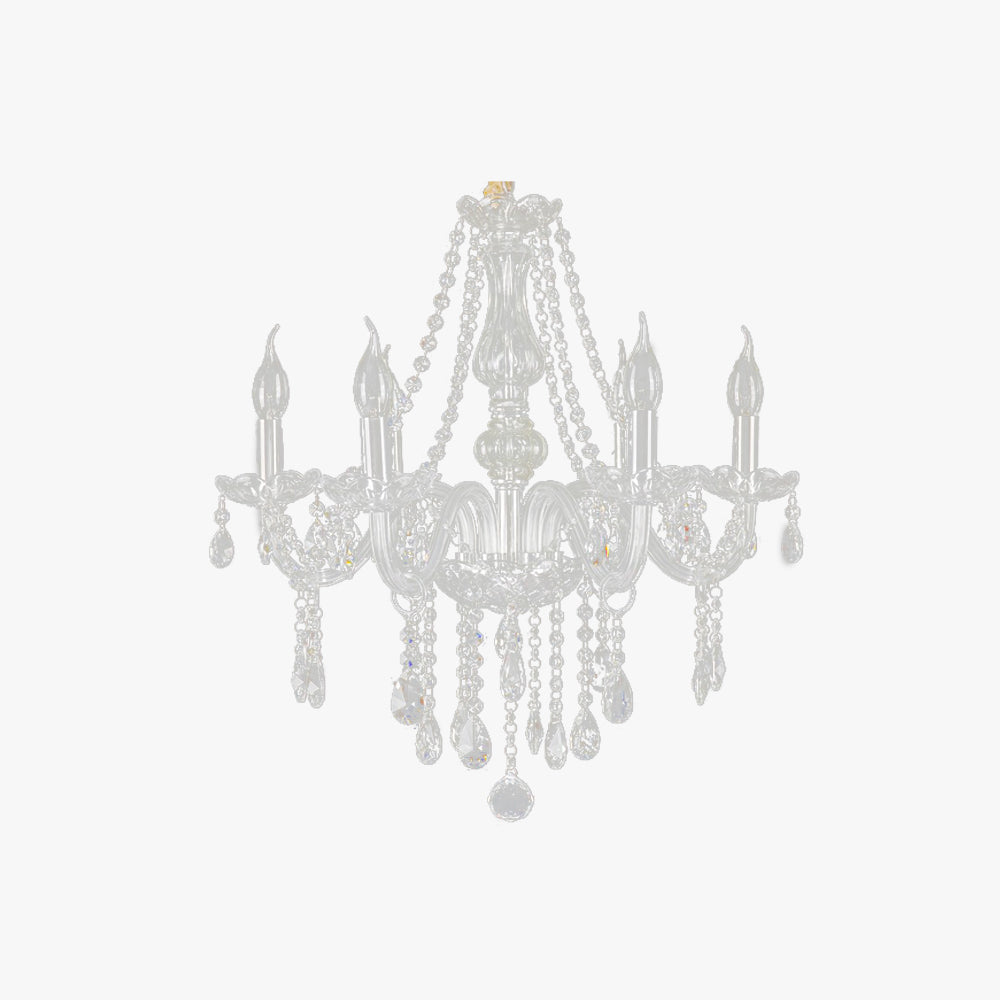 Silva Luxury Candlestick Clear Crystal Chandelier - Lamp Copper