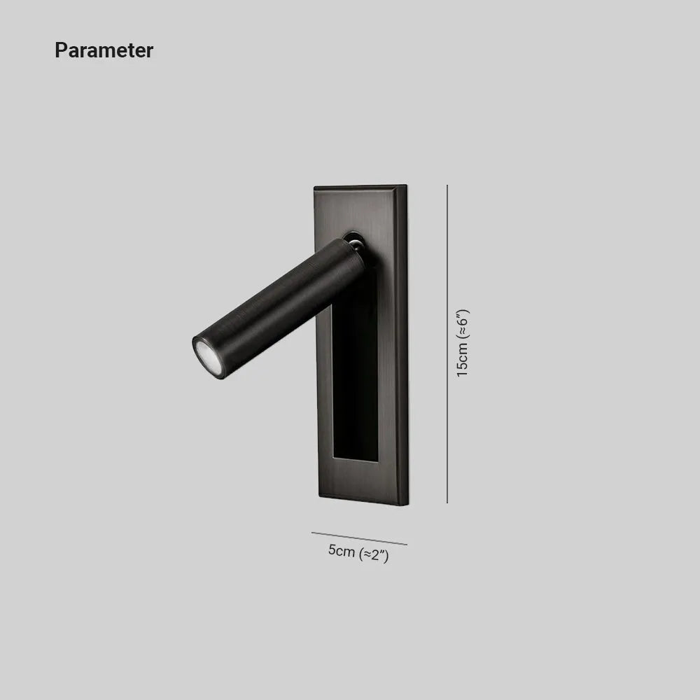 Arisha Modern Rotatable Bedside Sconce, Cylindrical/Square - Lamp Copper