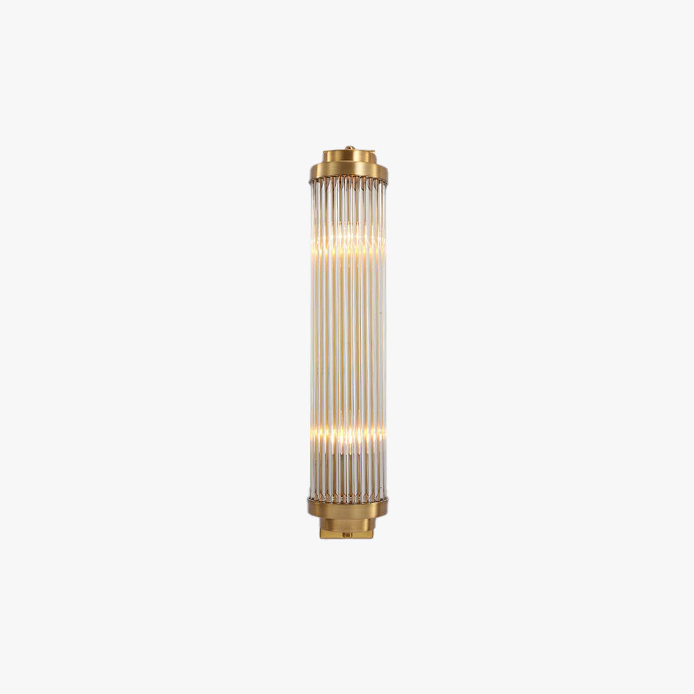 Ray Modern Cylindrical Metal/Crystal Wall Lamp, Gold - Lamp Copper