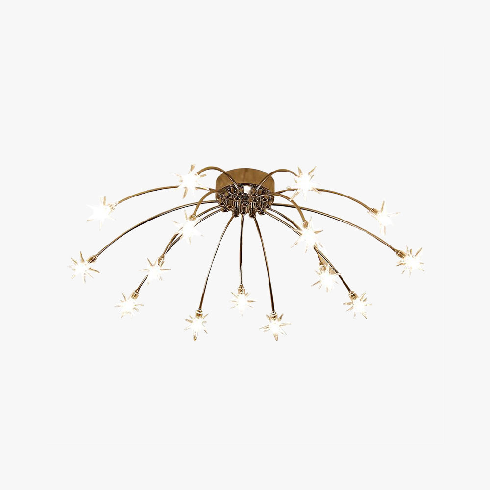 Arisha Art Deco Starry Flush Mount Ceiling Light - Lamp Copper