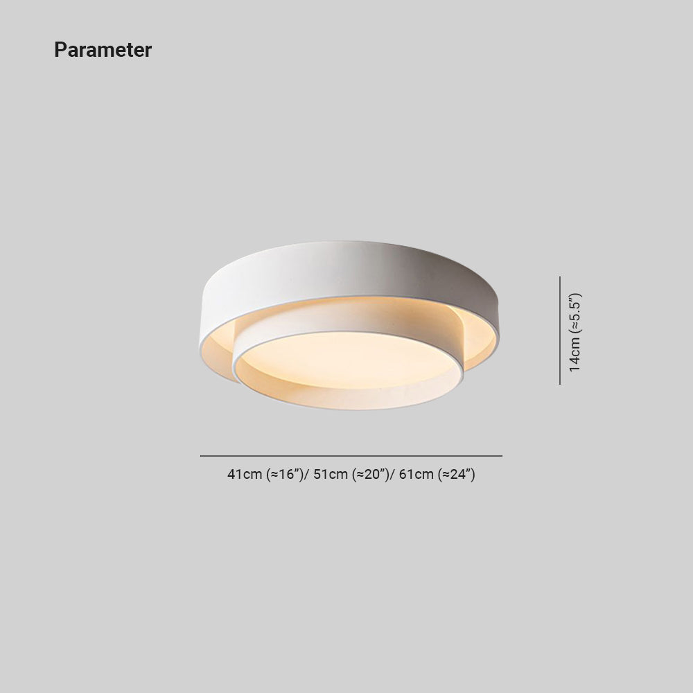 Arux Nordic Art Deco Circular Flush Mount Ceiling Light - Lamp Copper