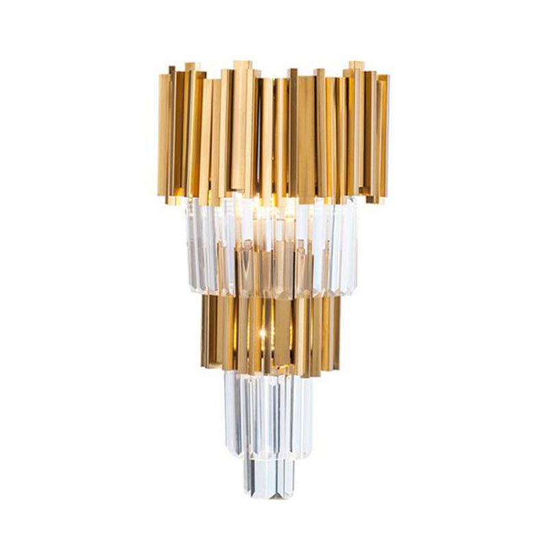 Kristy Luxury Gold Crystal Bedroom Bedside Wall Lamp - Lamp Copper