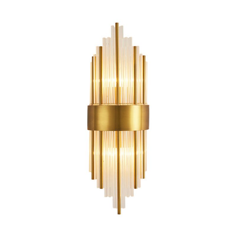 Kristy Luxury Gold Crystal Bedroom Bedside Wall Lamp - Lamp Copper