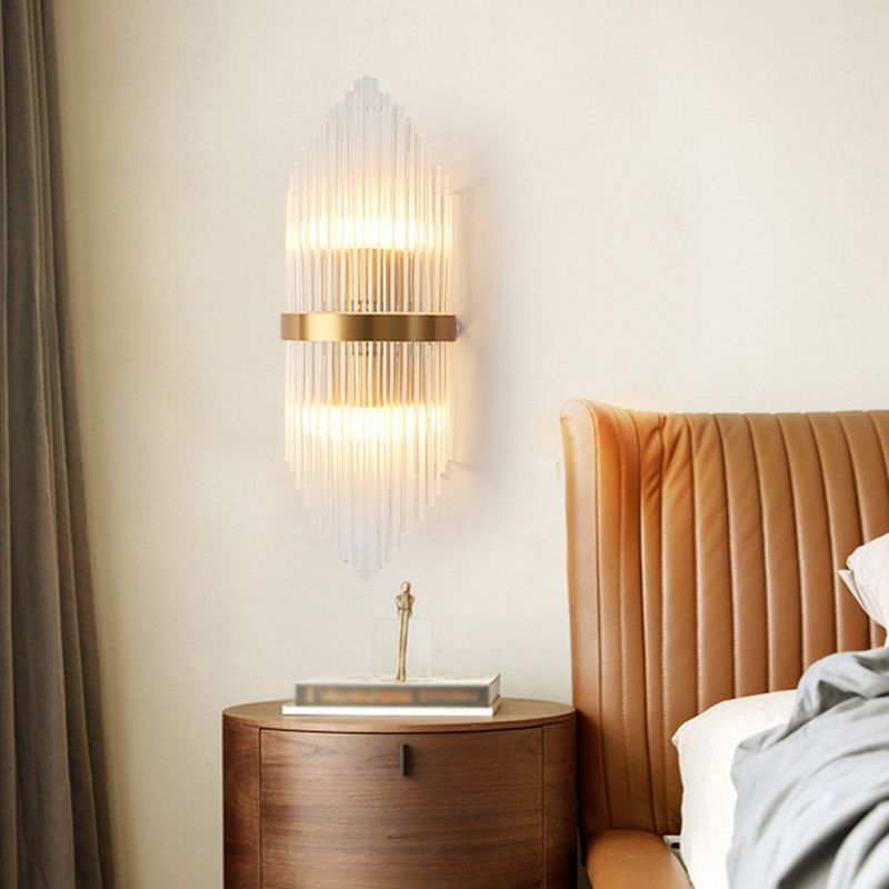 Kristy Luxury Gold Crystal Bedroom Bedside Wall Lamp - Lamp Copper