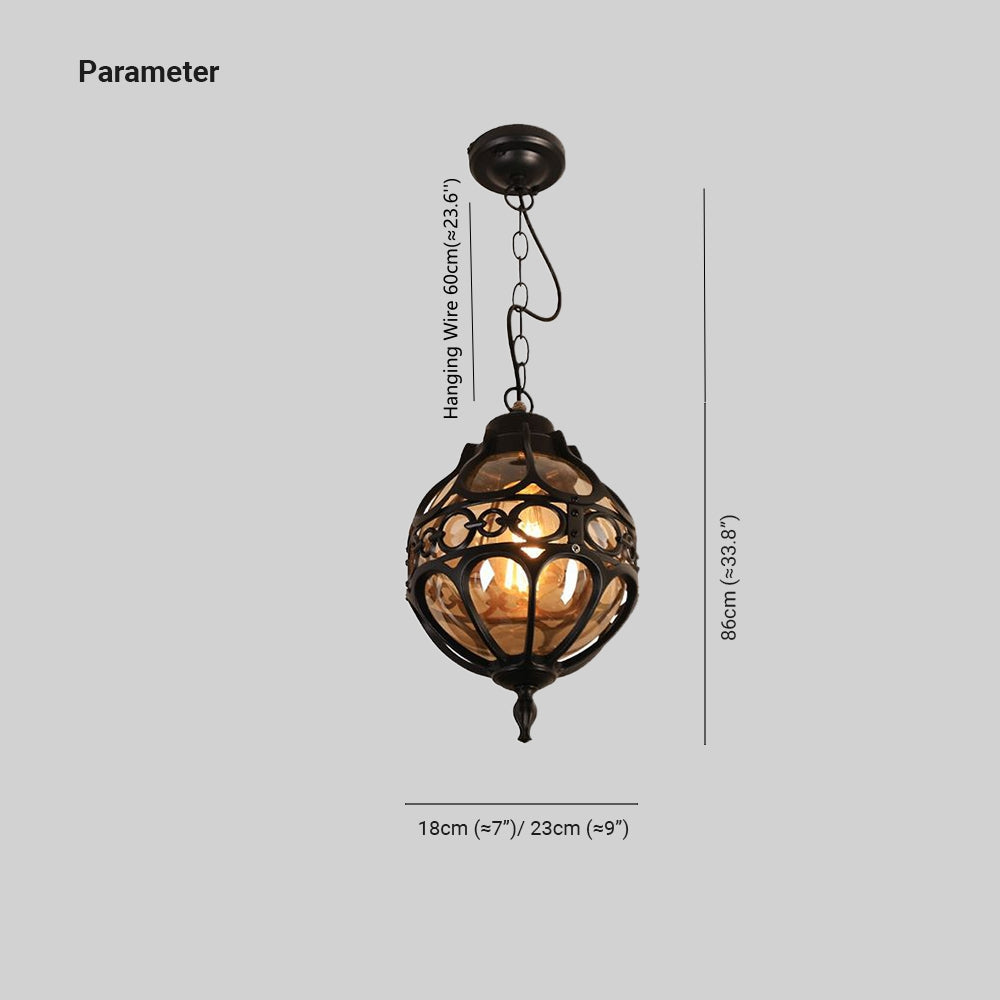 Silva Loft Sphere Vintage Farmhouse Rustic Pendant Light Black/Bronze Dining Room - Lamp Copper