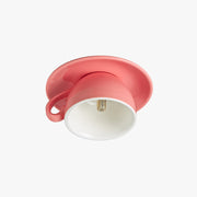 Aria Modern Coffee Cups Ceramic Flush Ceiling Lighting - Lamp Copper