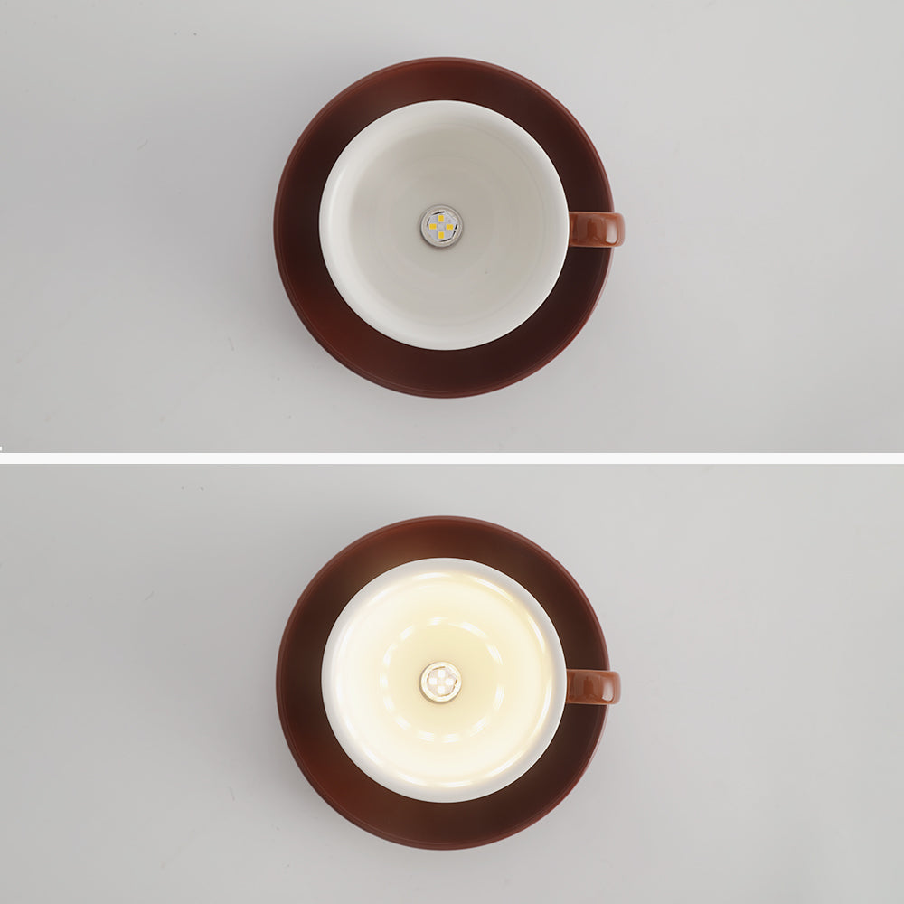 Aria Modern Coffee Cups Ceramic Flush Ceiling Lighting - Lamp Copper