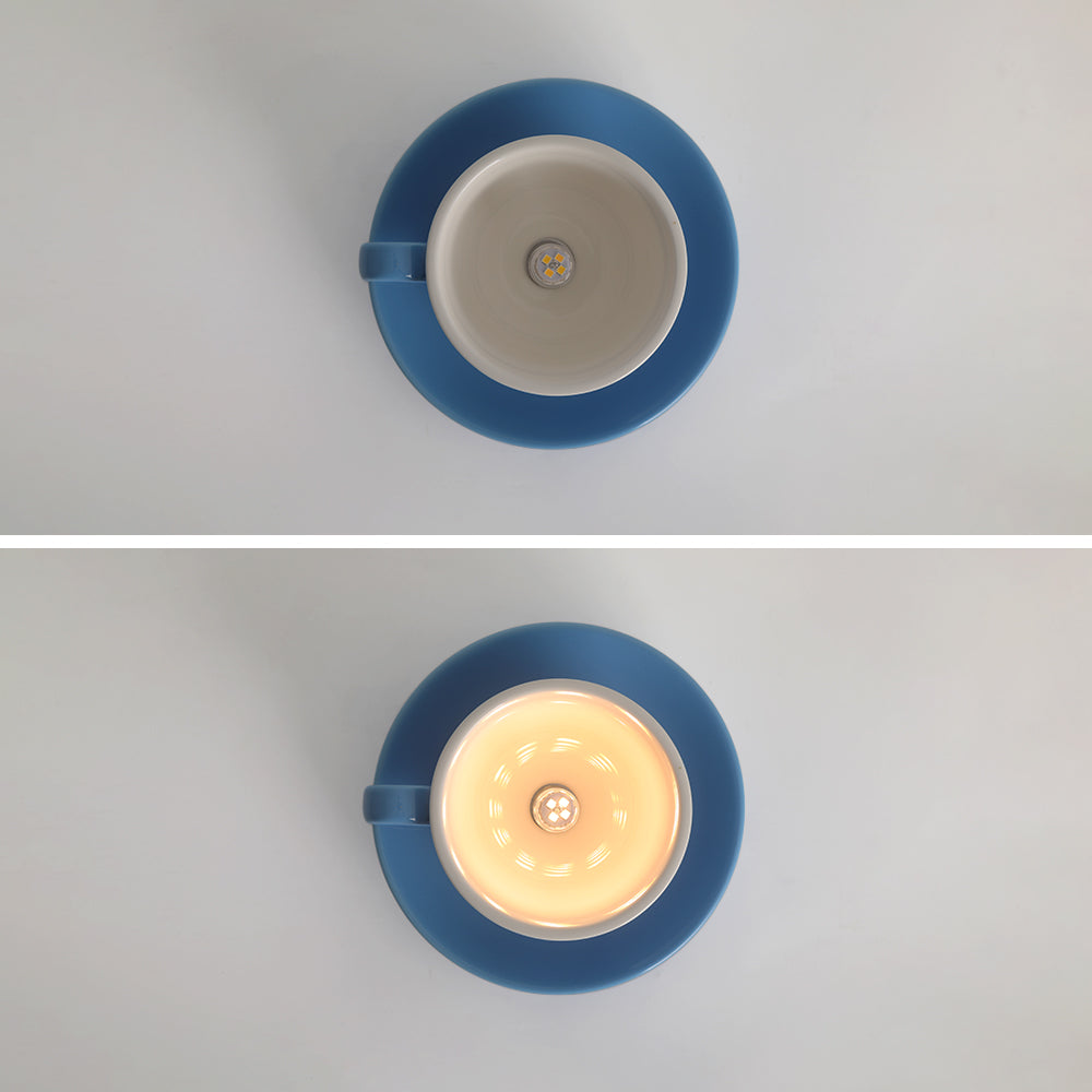 Aria Modern Coffee Cups Ceramic Flush Ceiling Lighting - Lamp Copper