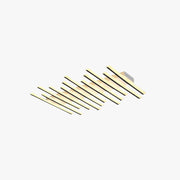 Arisha Flush Mount Ceiling Light Linear Modern,Wave Black, Living Room - Lamp Copper