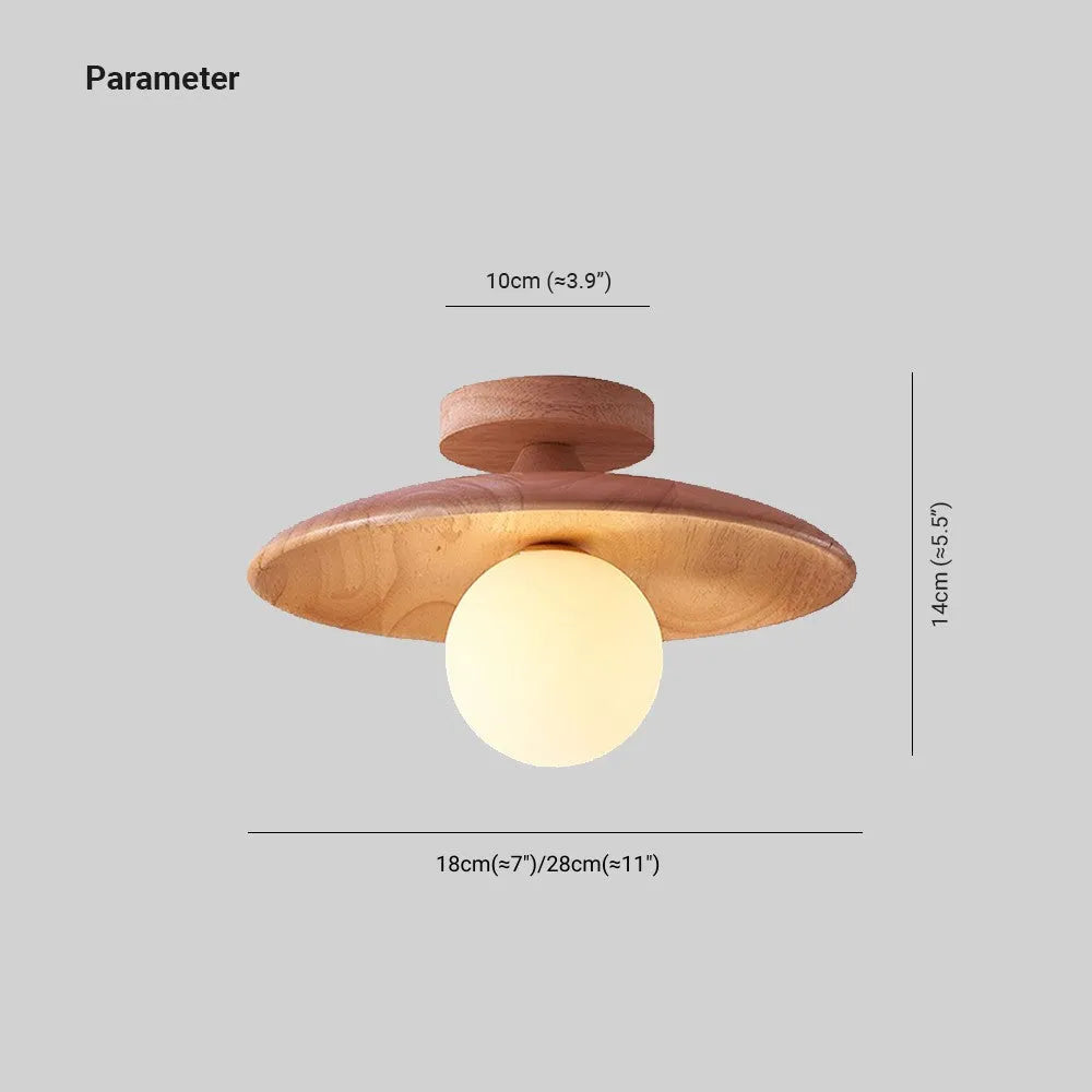 Oaki Flush Mount Ceiling Light - Lamp Copper