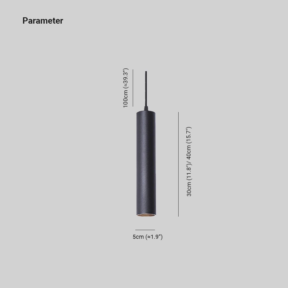 Yore Modern Cylinder Shape Linear Pendant Light Black Metal - Lamp Copper