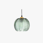 Aira Green Nordic Artistic Ribbed Glass Pendant Light - Lamp Copper