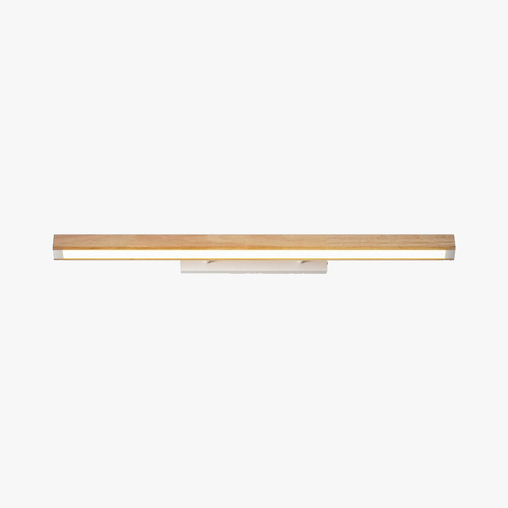 Muto Minimalist Linear Wood Vanity Wall Lamp, Bathroom - Lamp Copper