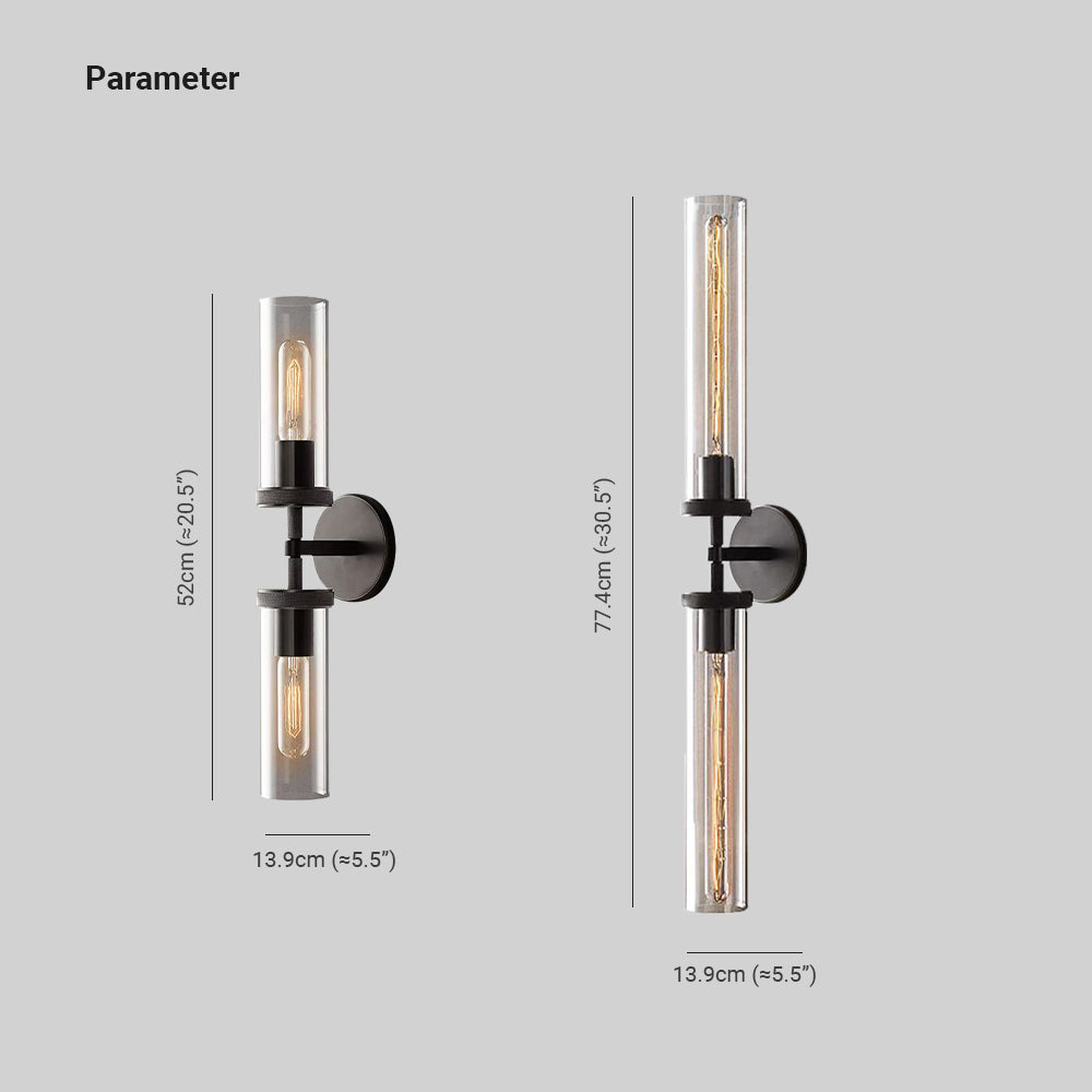Arisha Modern Cylindrical Metal Led Wall Lamp, Black/Copper - Lamp Copper