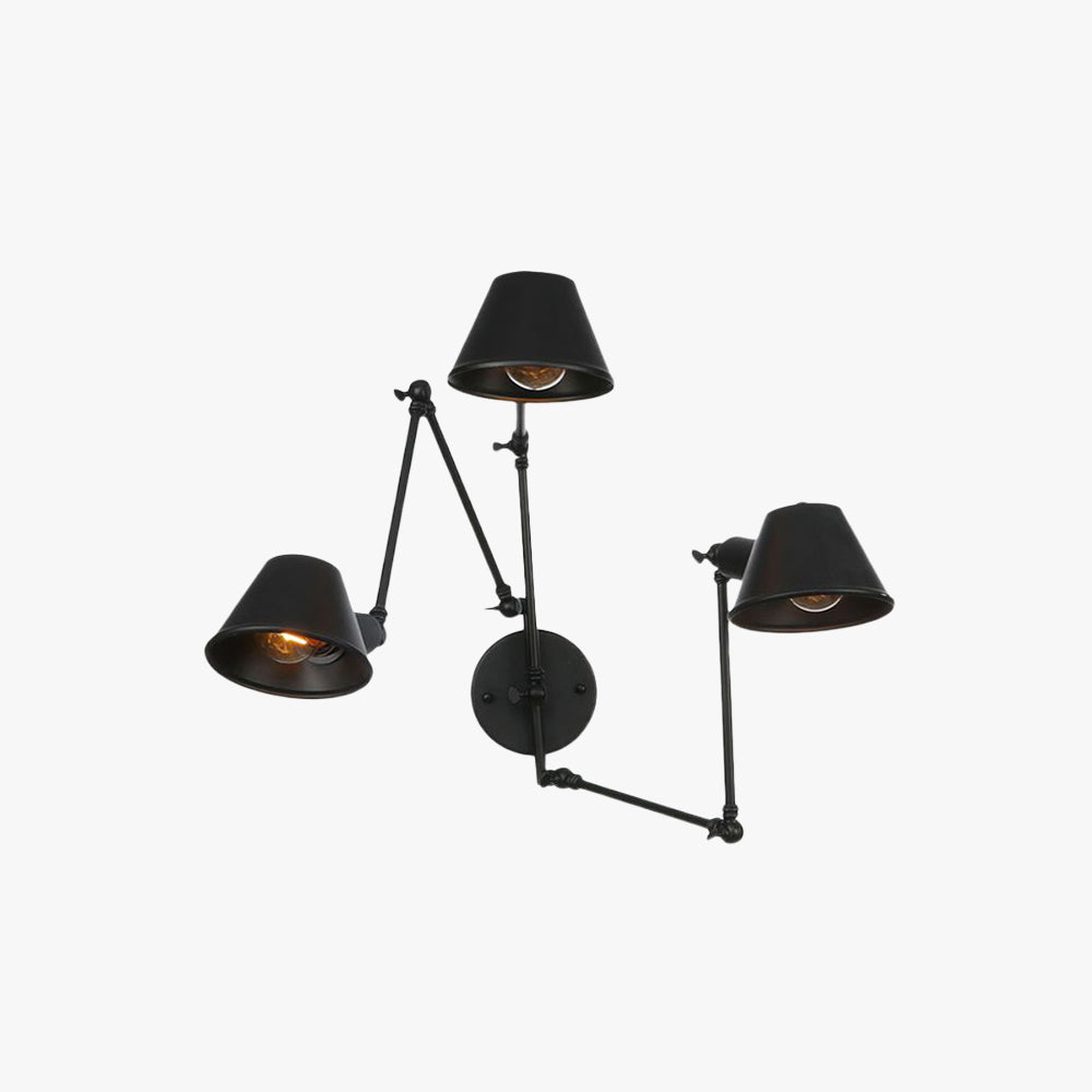 Epoch Vintage Adjustable Metal Wall Lamp, Black/Rust, Bedroom - Lamp Copper