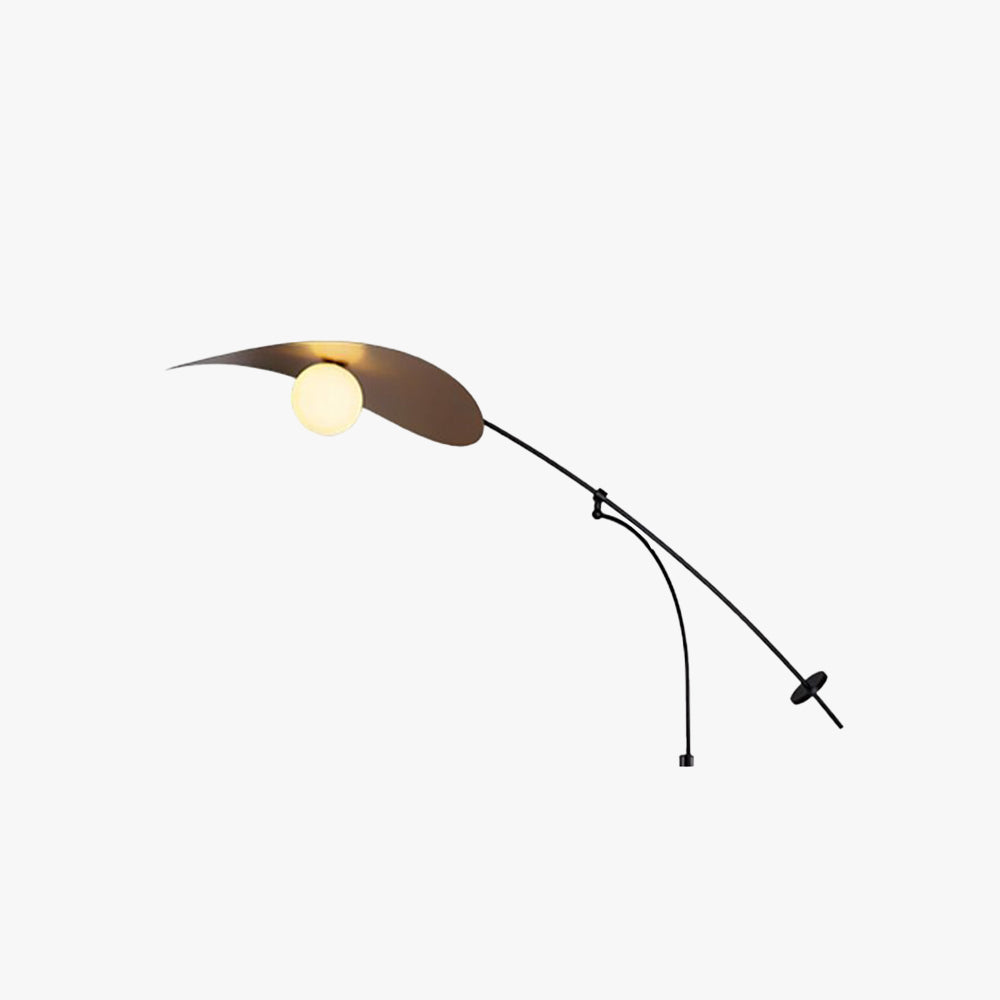 Arisha Arc Wall Lamp, Metal/Glass, Black/Gold, Bedroom - Lamp Copper