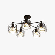 Arisha Black Semi-Flush Mount Ceiling Light - Lamp Copper