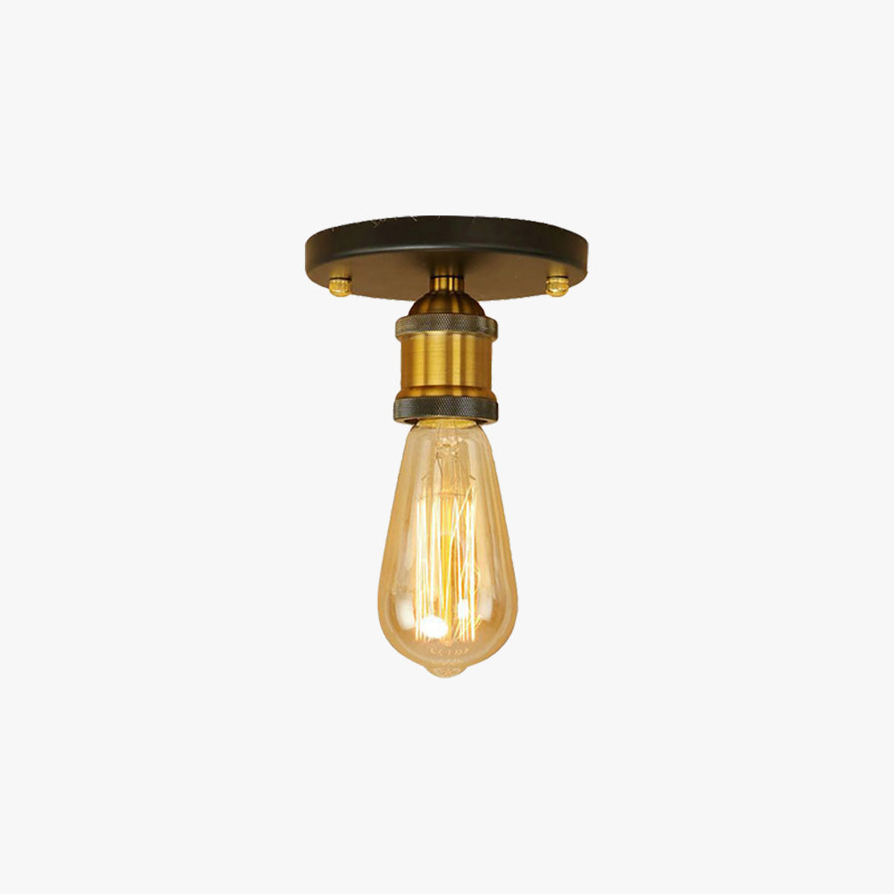 Silva Retro Vintage Bulb Semi-Flush Mount Ceiling Light - Lamp Copper