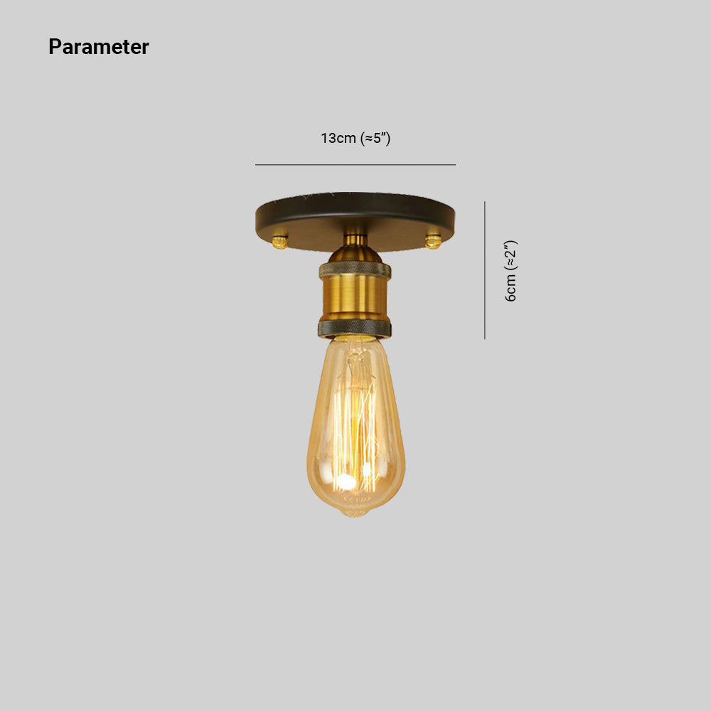 Silva Retro Vintage Bulb Semi-Flush Mount Ceiling Light - Lamp Copper